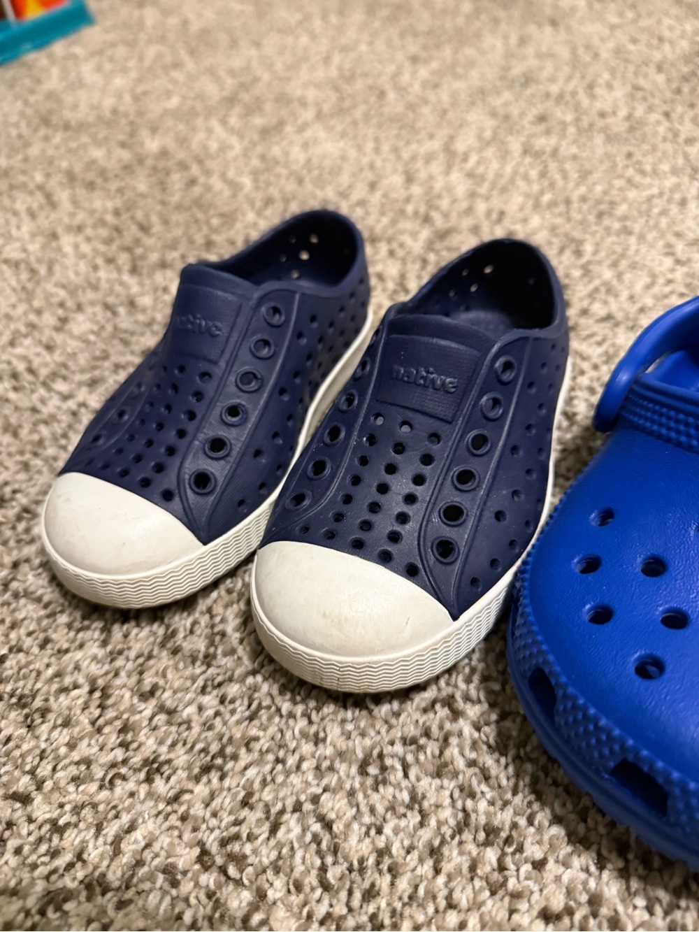 Native Kids Slip-On Water Shoes in Navy with White Toe
